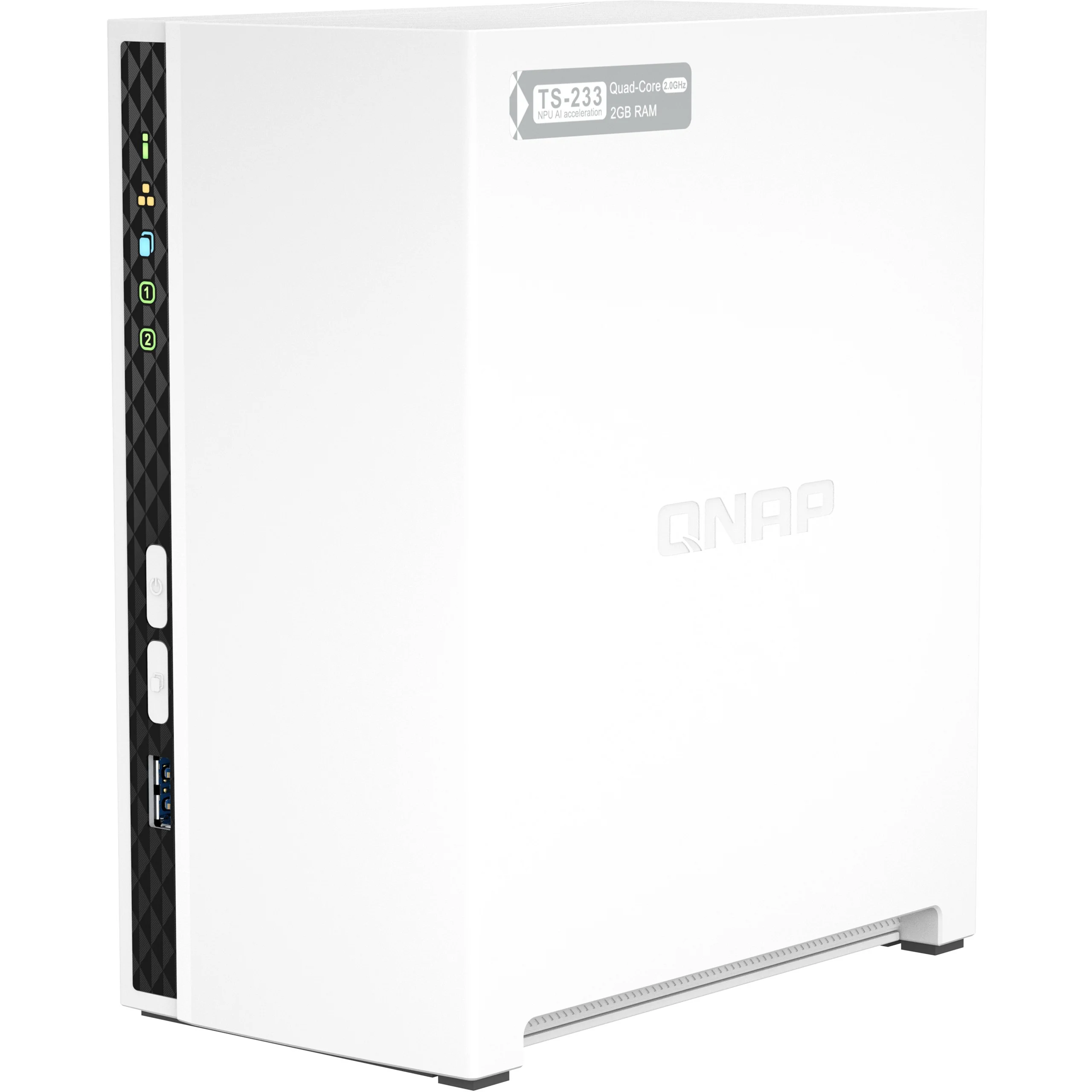 QNAP TS 233 NAS Tower 2GB ARM Cortex A55 QTS Weiss Speicherserver Speichermedien