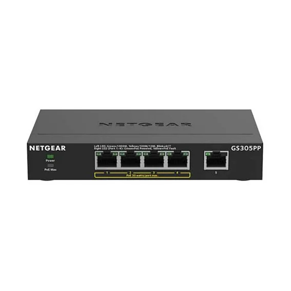 NETGEAR GS305PP Unmanaged Gigabit Ethernet  10 100 1000  Power over Ethernet  PoE  Schwarz Switches