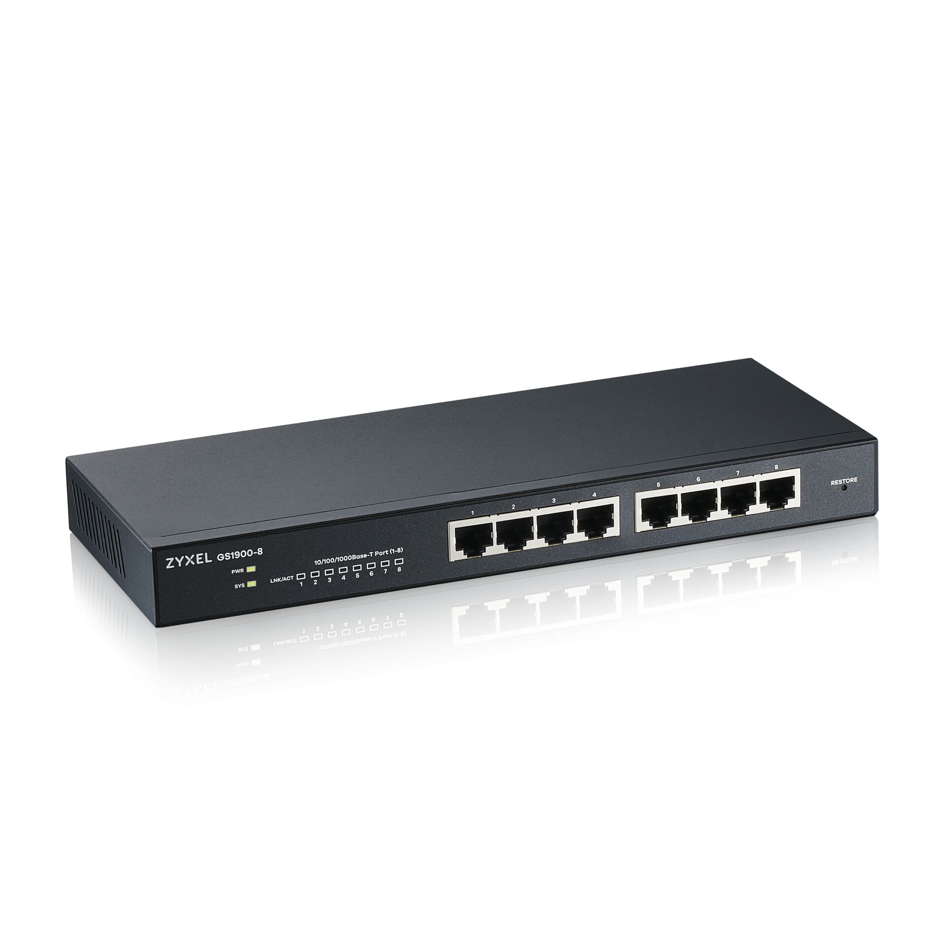 Zyxel GS1900 8 Managed L2 Gigabit Ethernet  10 100 1000  Schwarz Switches