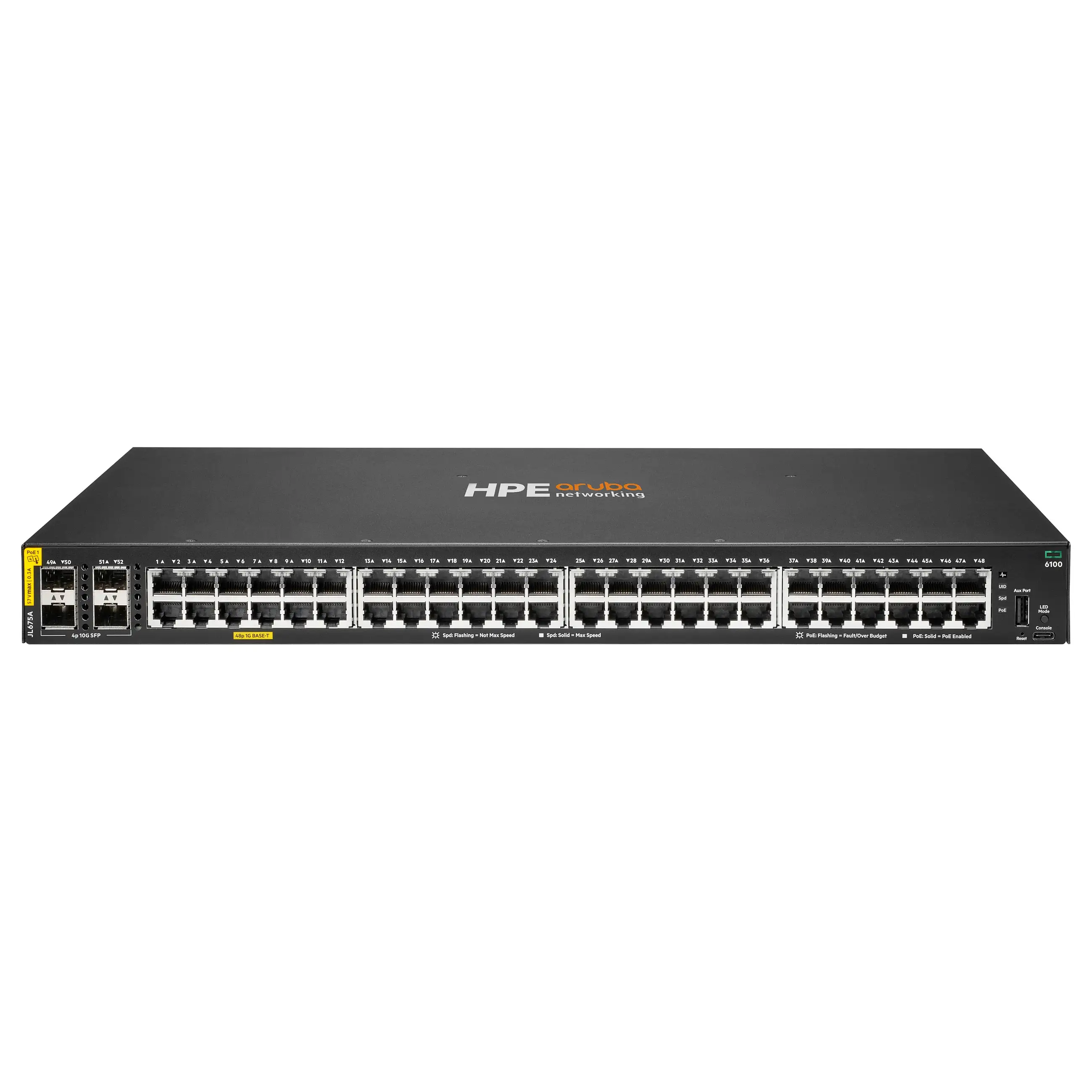 HP Enterprise 48 4P Aruba 6100 48G PoE   370W  4SFP  Switch M RM Switches