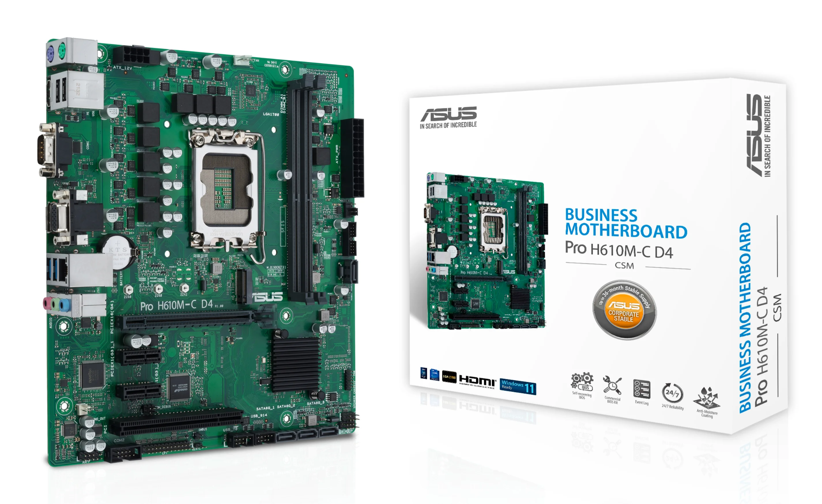 ASUS PRO H610M C D4 CSM Intel H610 LGA 1700 micro ATX PC-Zubehoer