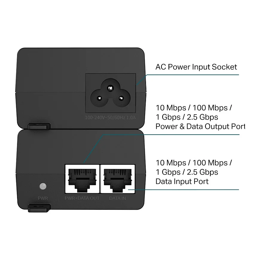 TP Link Omada POE260S PoE Adapter 2 5 Gigabit Ethernet  Schnelles Ethernet  Gigabit Ethernet Netzwerk-Adapter