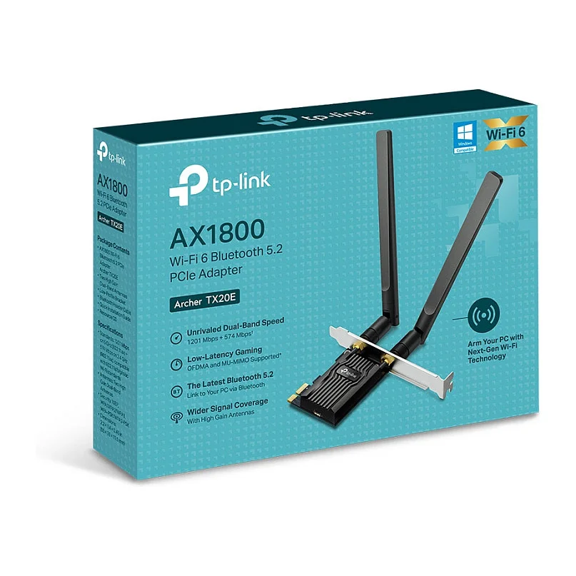 TP Link AX1800 Wi Fi 6 Bluetooth 5 2 PCIe Adapter Netzwerk-Adapter / Netzwerk-Karten