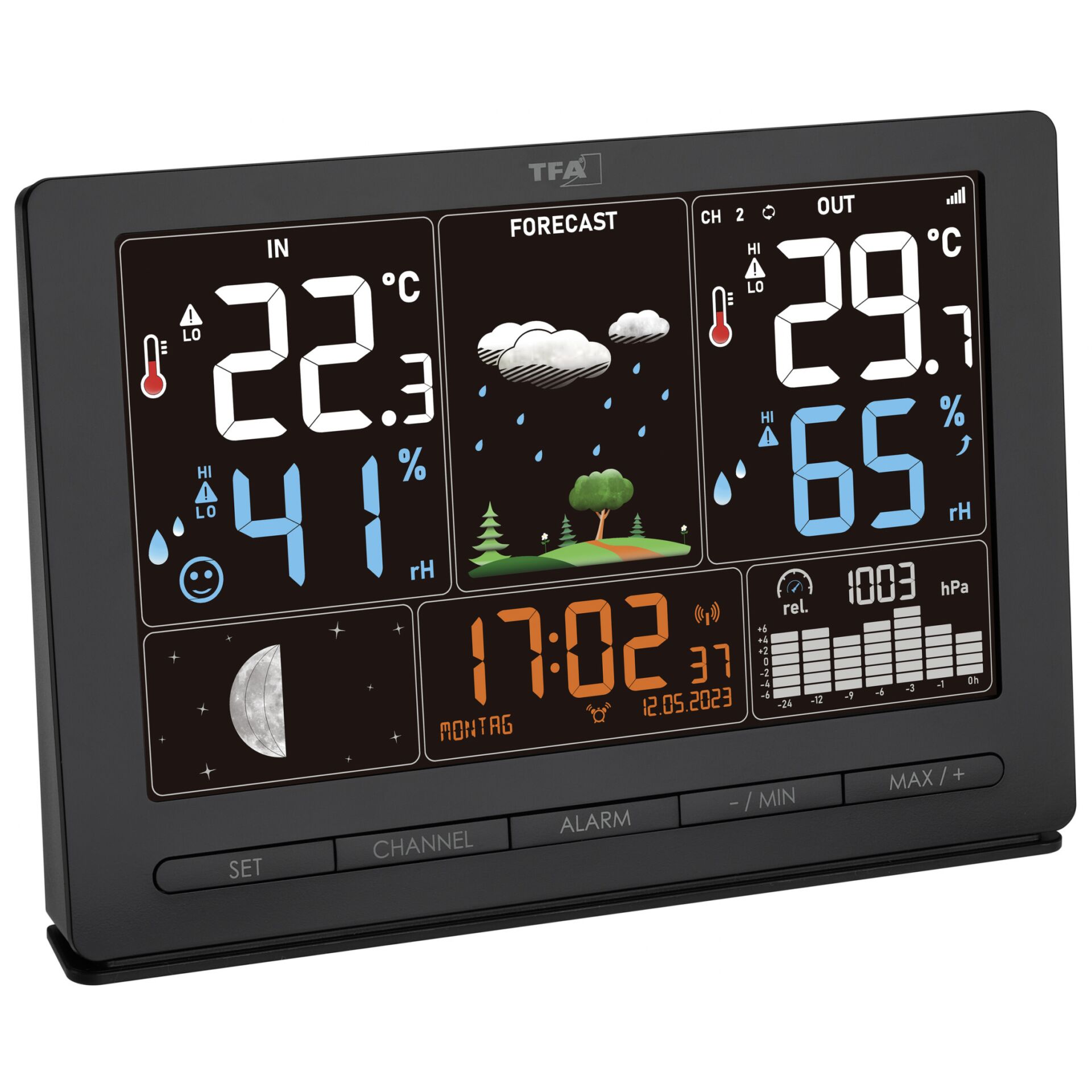 TFA 35 1118 01 schwarz SEASON Funk Wetterstation Wetterstationen