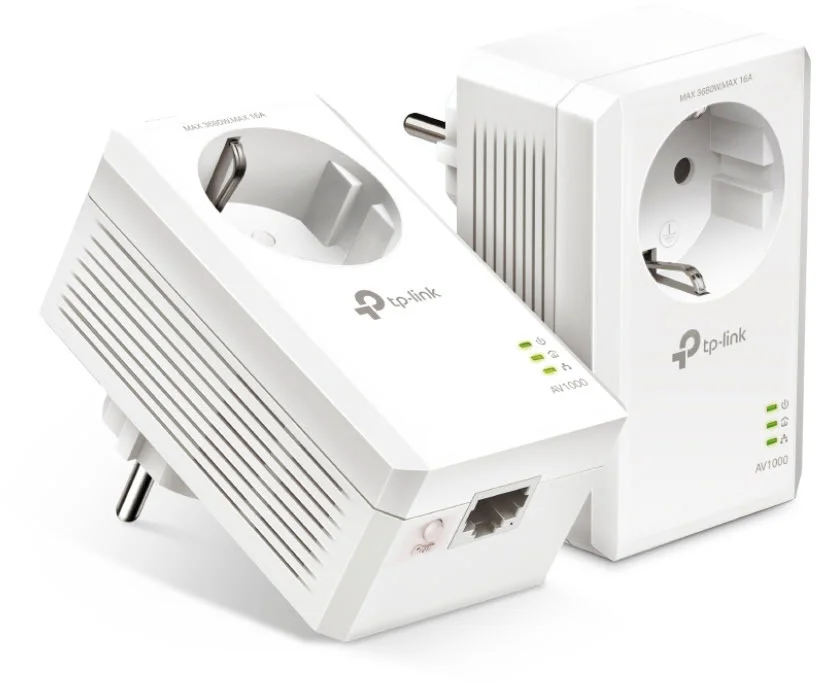 TP Link AV1000 Gigabit Powerline Adapter KIT mit Steckdose Netzwerk-Adapter