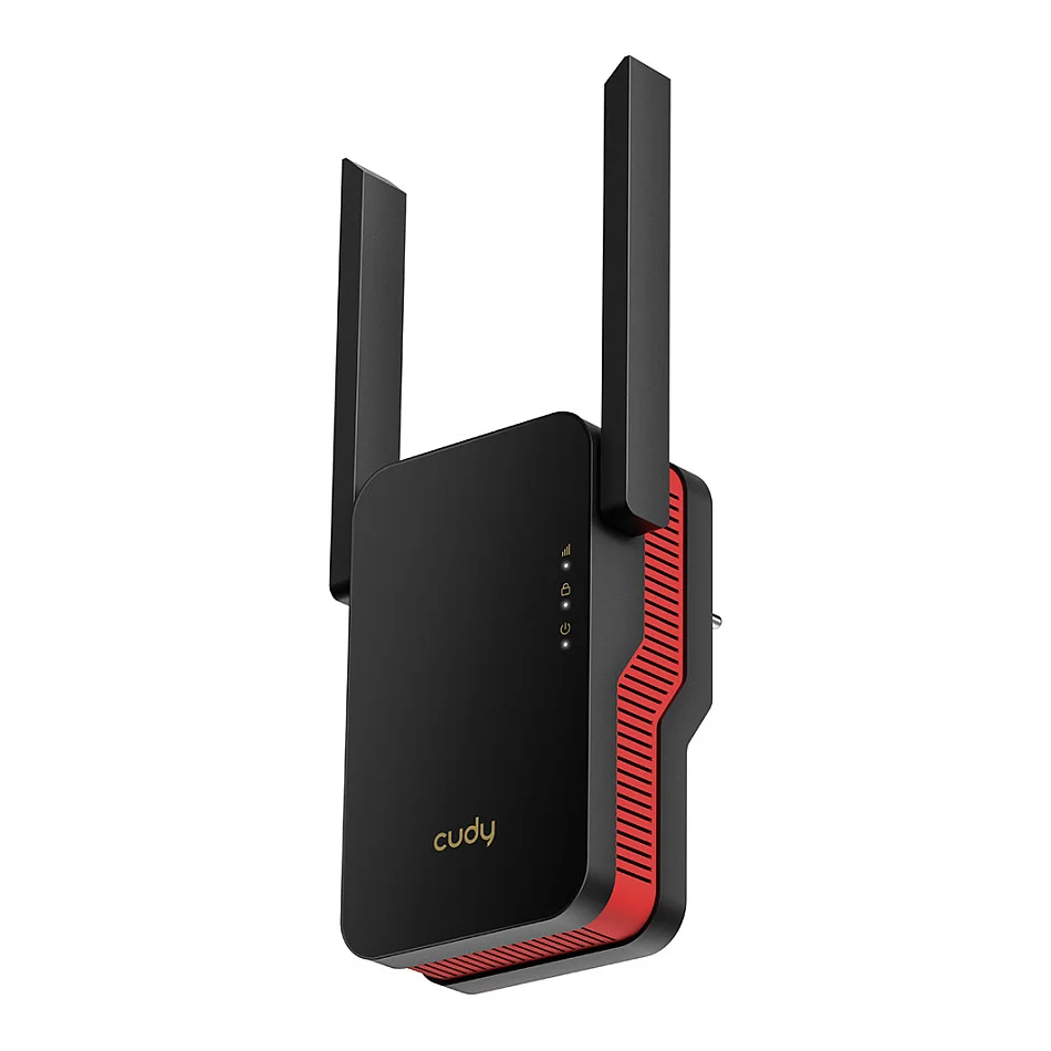Cudy RE3000 Netzwerk Erweiterungsmodul Netzwerk Repeater Schwarz Rot 10 100 1000 Mbit s