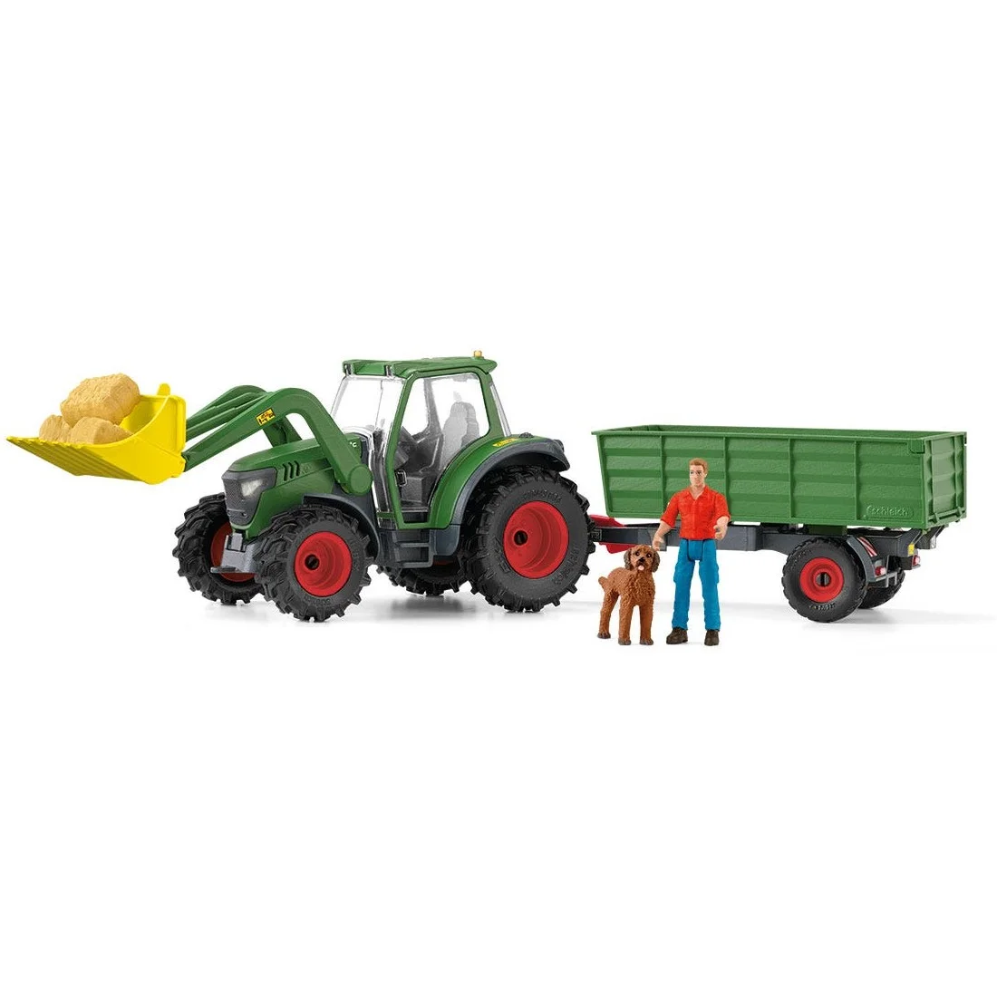 Schleich Farm World 42608 Traktor mit Anhaenger Spielfiguren