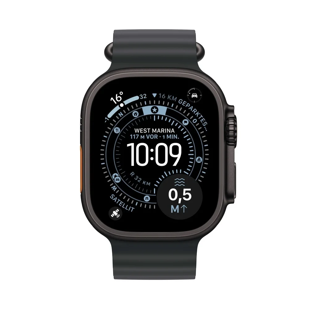 Apple Watch Ultra 3 Titanium Cellular 49mm Schwarz  Ocean Armband schwarz  Smartwatches & Fitnesstracker