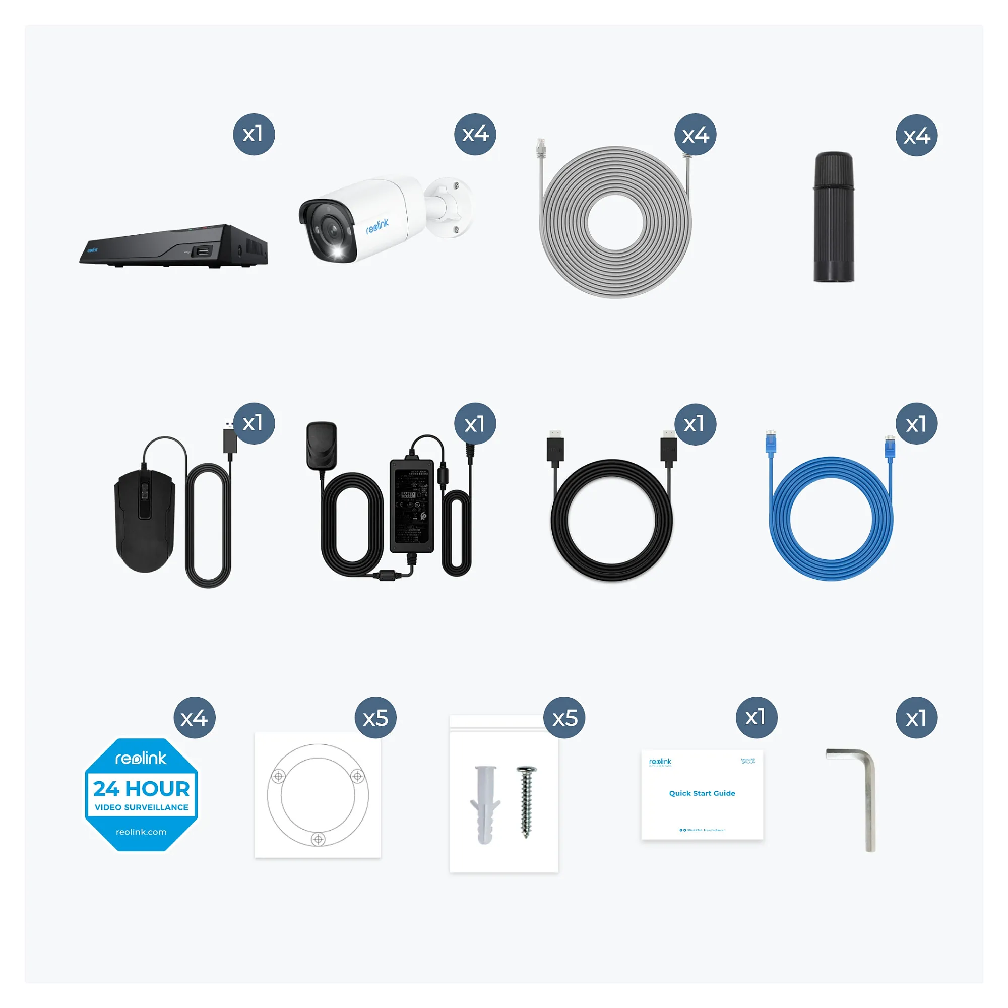 Reolink NVS8 8MB4 PoE System Ueberwachungskameras