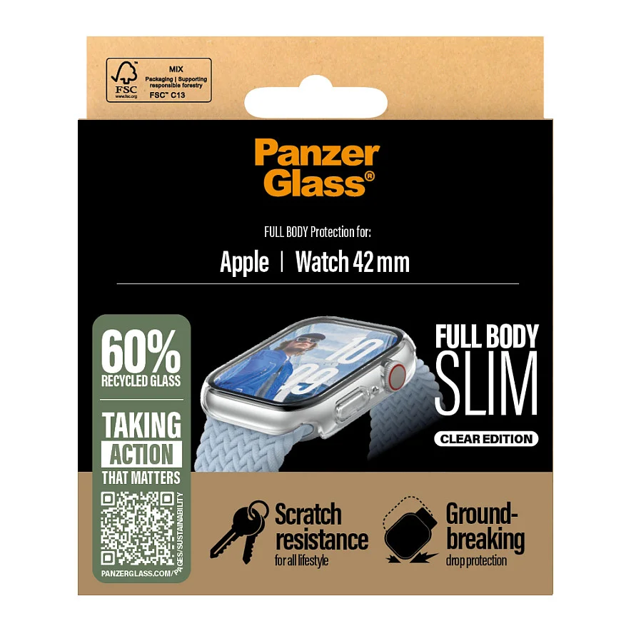 PanzerGlass   Case Full Body Slim Transparent Apple Watch Series 11   10   42mm Klare Bildschirmschutzfolie 1 Stueck e  Notebook & Tablet Zubehoer