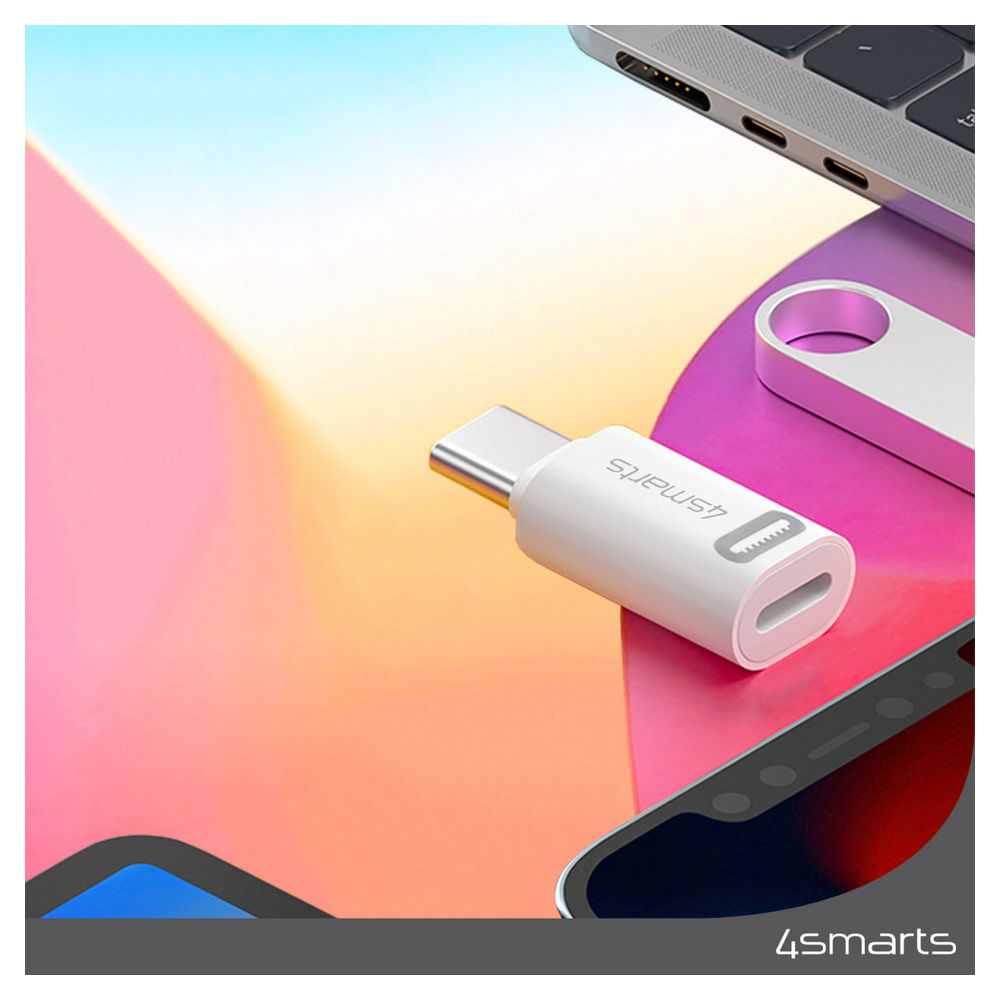 4SMARTS Adapter Lightning auf USB C PD 27W  2er Set  weiss PC-Zubehoer