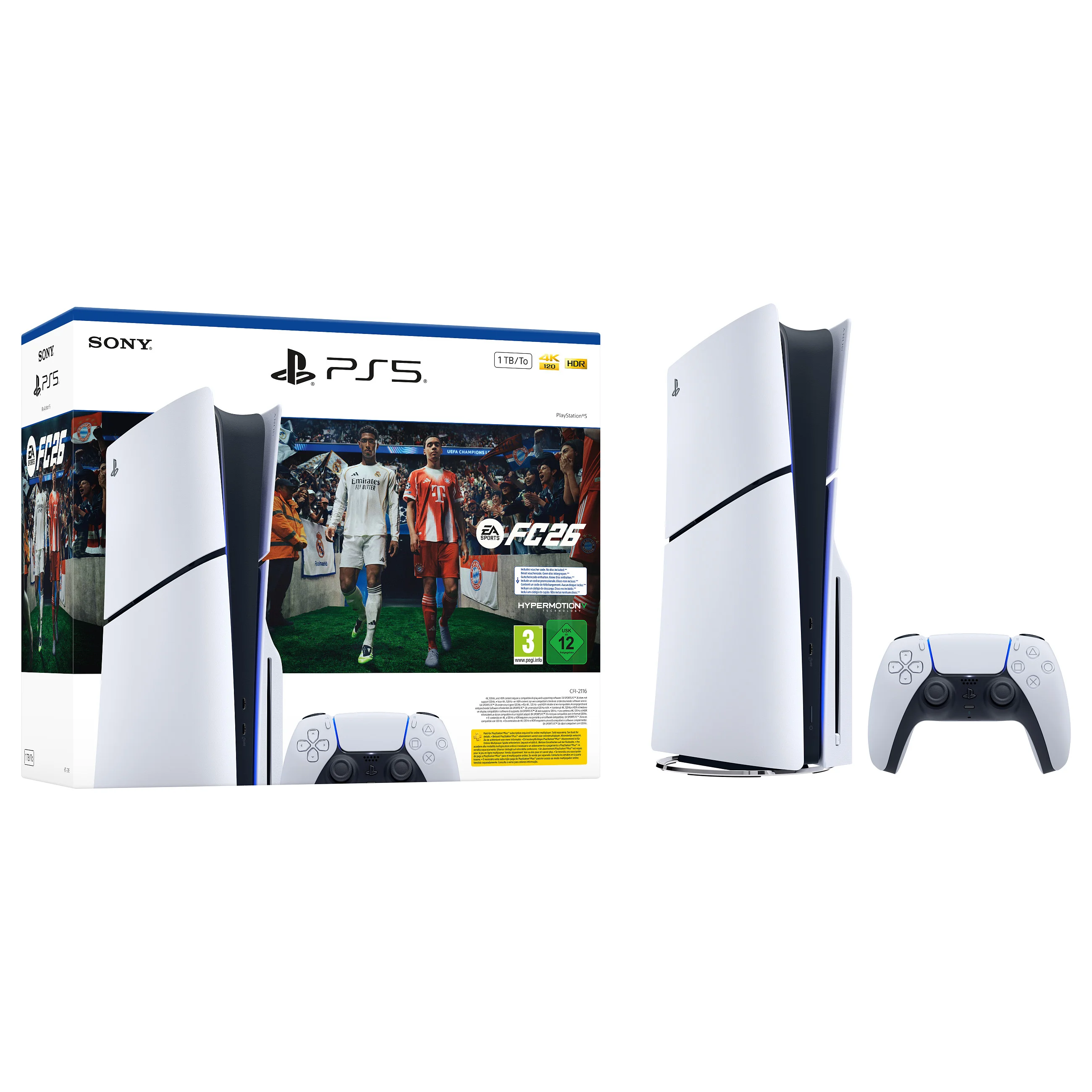 Sony PlayStation 5   EA Sports FC 26 Bundle 1 TB WLAN Schwarz  Weiss Konsolen
