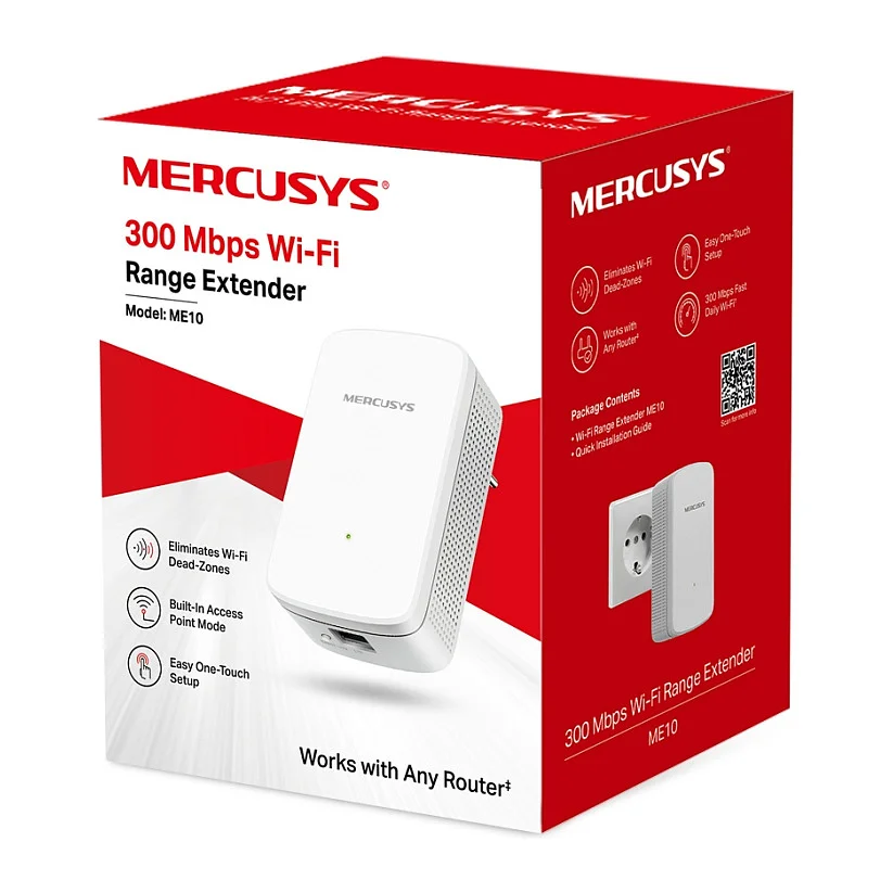 TP Link Mercusys ME10 WLAN Repeater 300 Mbps Dual Band Kompakt Einfach Schwarz