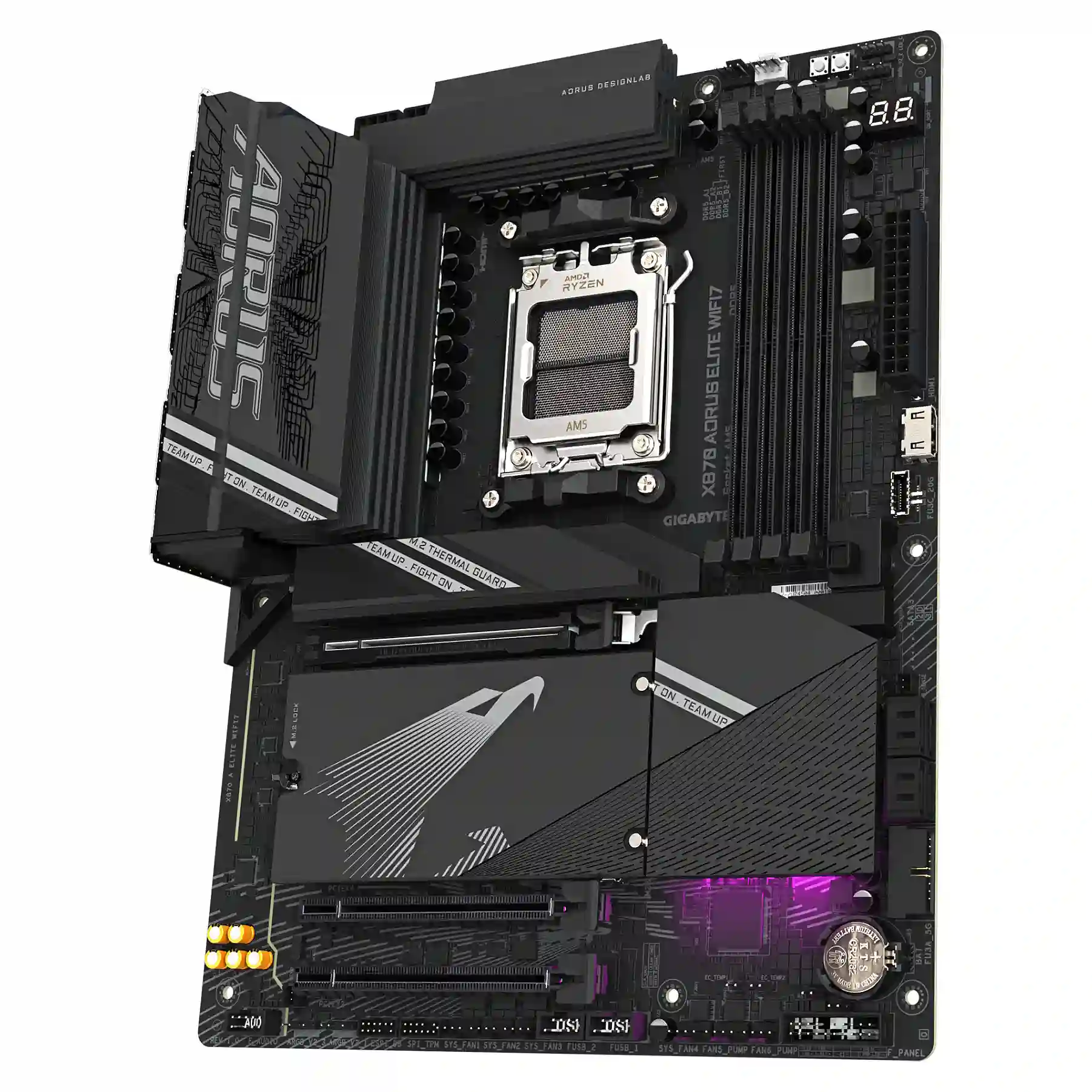 GIGABYTE X870 AORUS ELITE WIFI7 Mainboard   Unterstuetzt AMD Ryzen 9000 CPUs  16 2 2 Phasen VRM  bis zu 8000MHz DDR5  OC   3xPCIe 5 0   1xPCIe 4 0  Wi Fi 7  2 5GbE LAN  USB 4 PC-Zubehoer