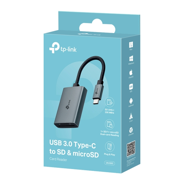 TP Link UA430C Kartenleser USB 3 2 Gen 1  3 1 Gen 1  Type C Grau Netzwerk