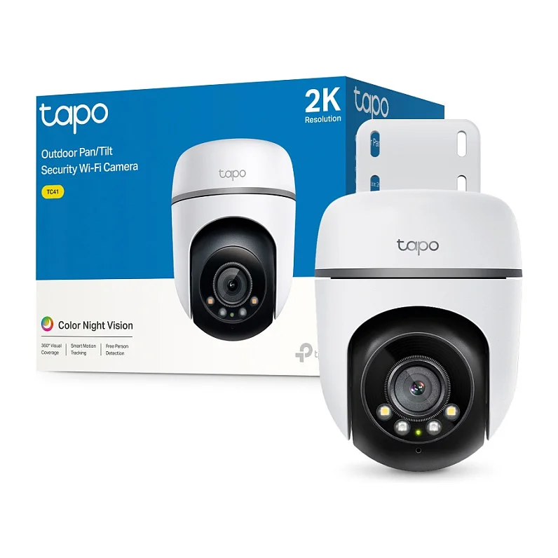 TP Link Tapo TC41 V2 Sphaerisch IP Sicherheitskamera Innen   Aussen 2304 x 1296 Pixel Decke Wand Stange Ueberwachungskameras