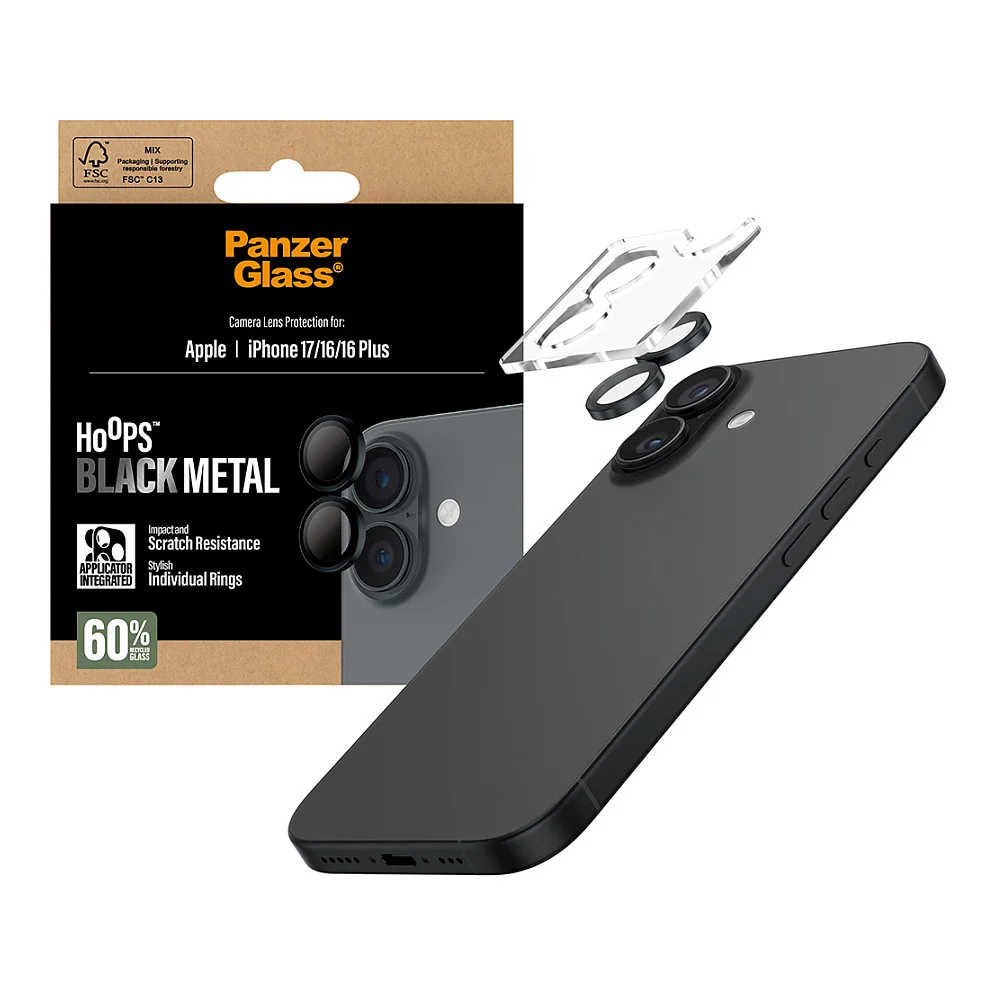 PanzerGlass   Hoops  Kameraschutz Schwarz iPhone 17   iPhone 16   16 Plus Notebook & Tablet Zubehoer