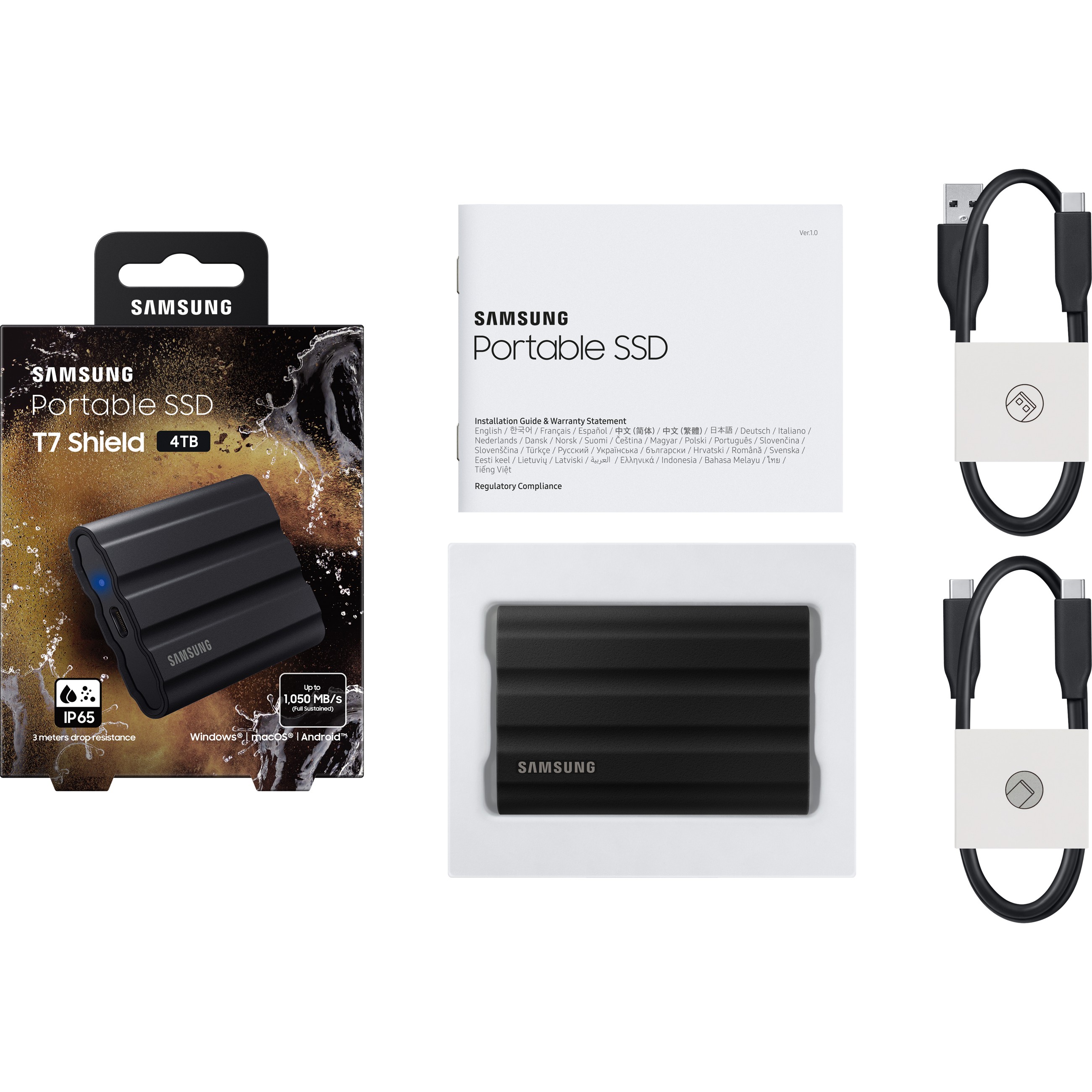 Samsung 4tb  portable t7 shield usb 3 2 gen2 schwarz retail Speichermedien