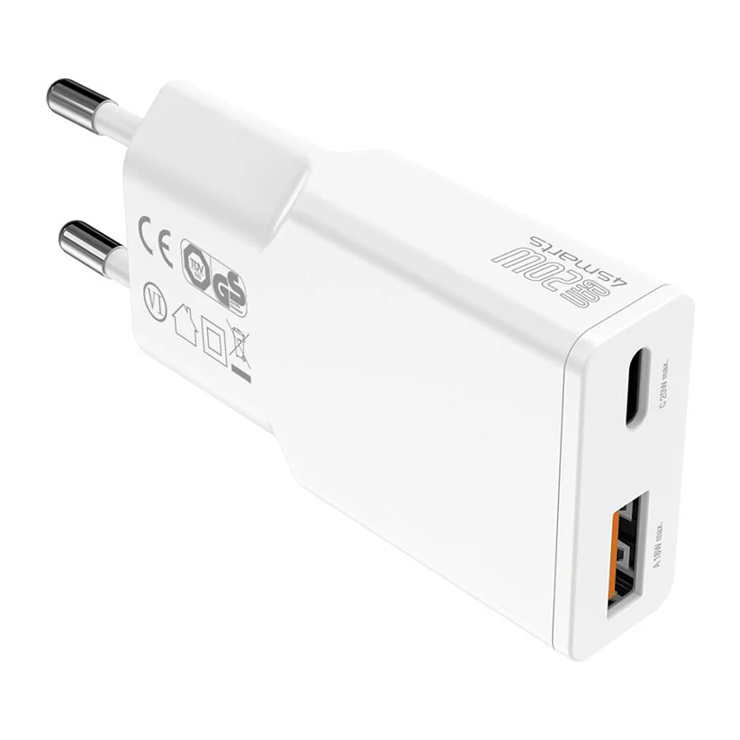 4SMARTS Ladegert PDPlug Duos Slim 20W GaN USB C A USB C Kabel Notebook & Tablet Zubehoer