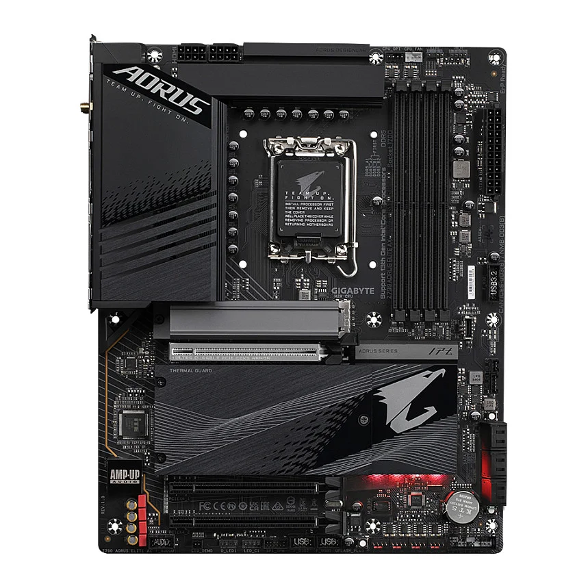 GIGABYTE Z790 AORUS ELITE AX Motherboard   Unterstuetzt Intel Core 14  Generation CPUs  16  2 1 Phasen Digital VRM  bis zu 7600MHz DDR5  OC   4xPCIe 4 0 M 2  Wi Fi 6E  2 5GbE LAN  USB 3 2 Gen 2x2 PC-Komponenten
