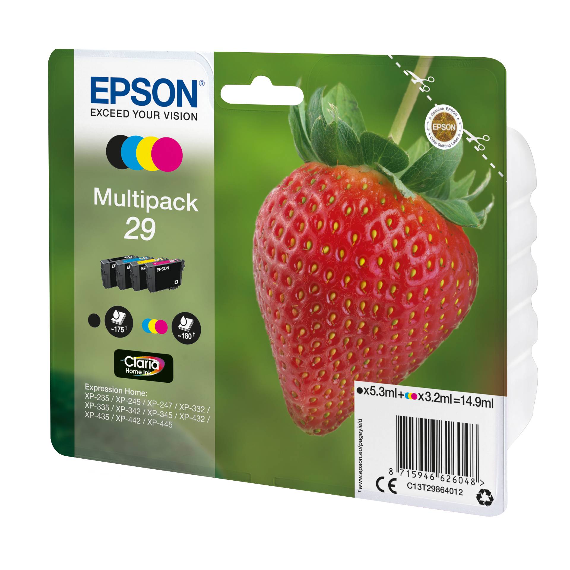 Epson Tinte 29 C13T29864012 4er Multipack  BKMCY  bis zu 175 Seiten Drucker & Scanner