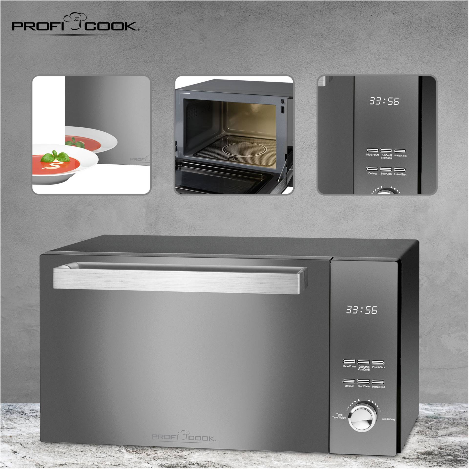 ProfiCook Proficook PC MWG 1204 schwarz Backoefen & Mikrowellen