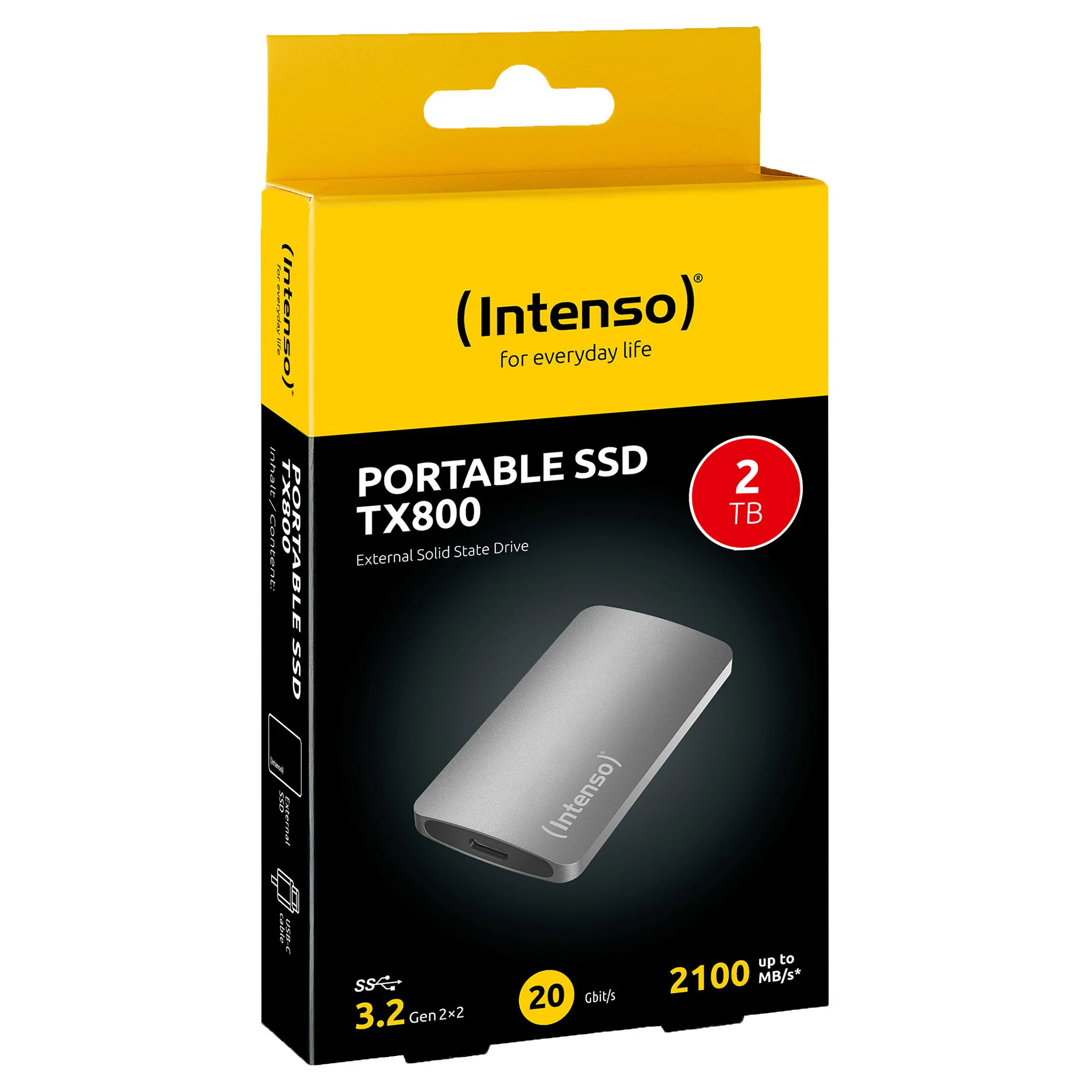 Intenso externe SSD TX800 2TB USB 3 2 USB C 2100MBs Alu anthra Speichermedien