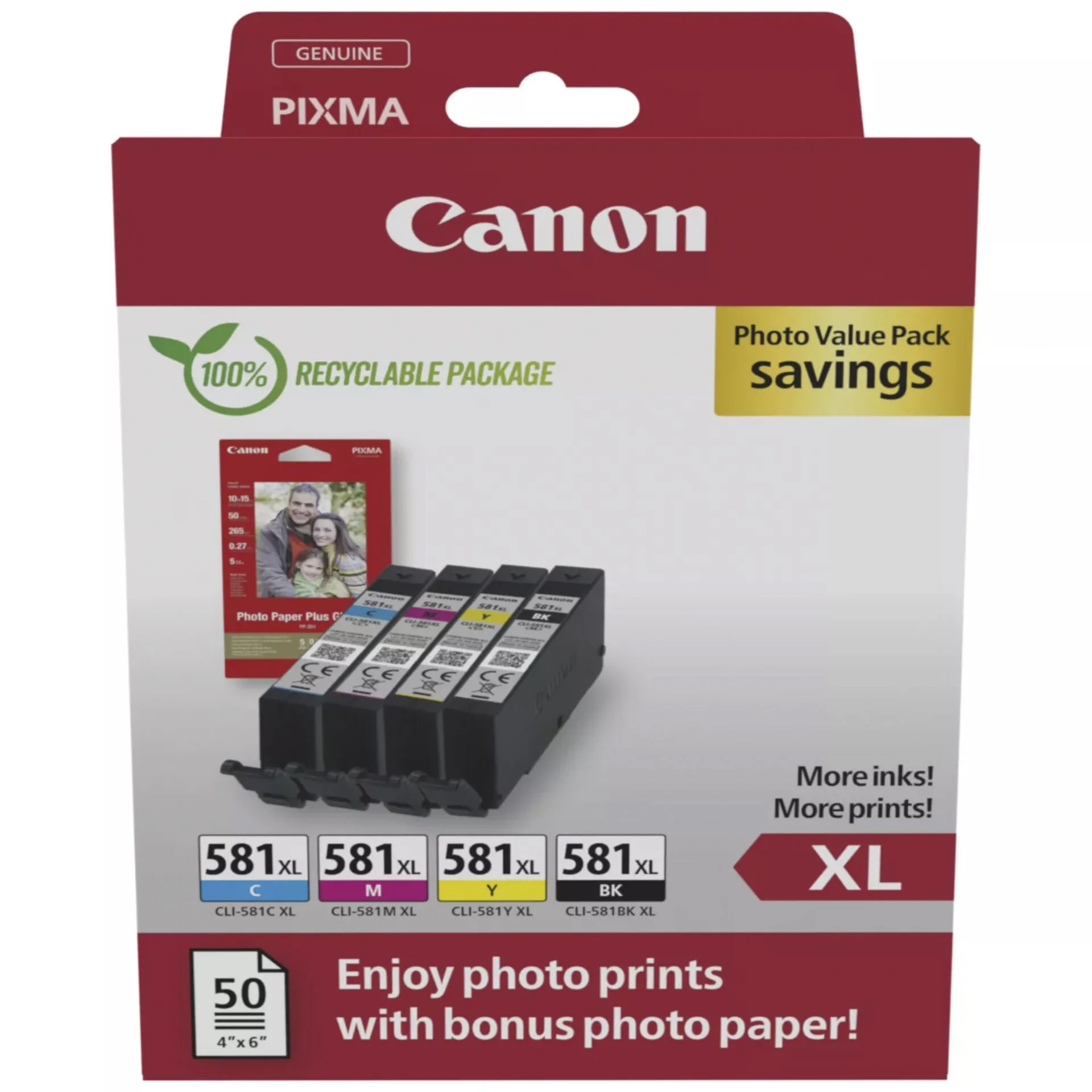 Canon Tinte CLI 581XL 2052C004 4er Multipack  BKMCY    Fotopapier Drucker & Scanner