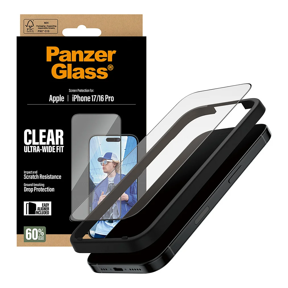 PanzerGlass   Displayschutz iPhone 17   iPhone 16 Pro   Ultra Wide Fit m  EasyAligner Notebook & Tablet Zubehoer