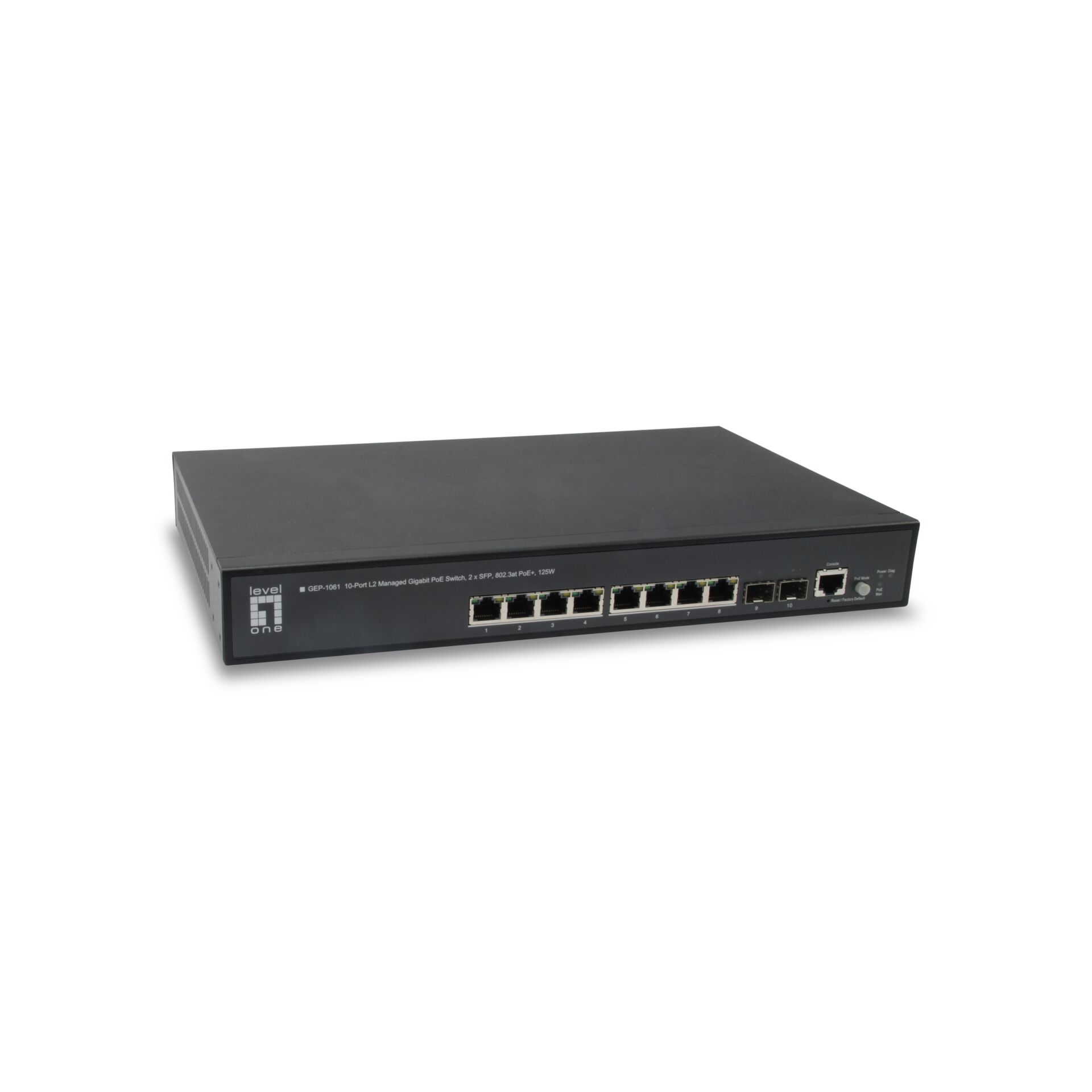 LevelOne GEP 1061 Netzwerk Switch Managed L2 Gigabit Ethernet 10 100 1000 Power over Ethernet PoE Schwarz