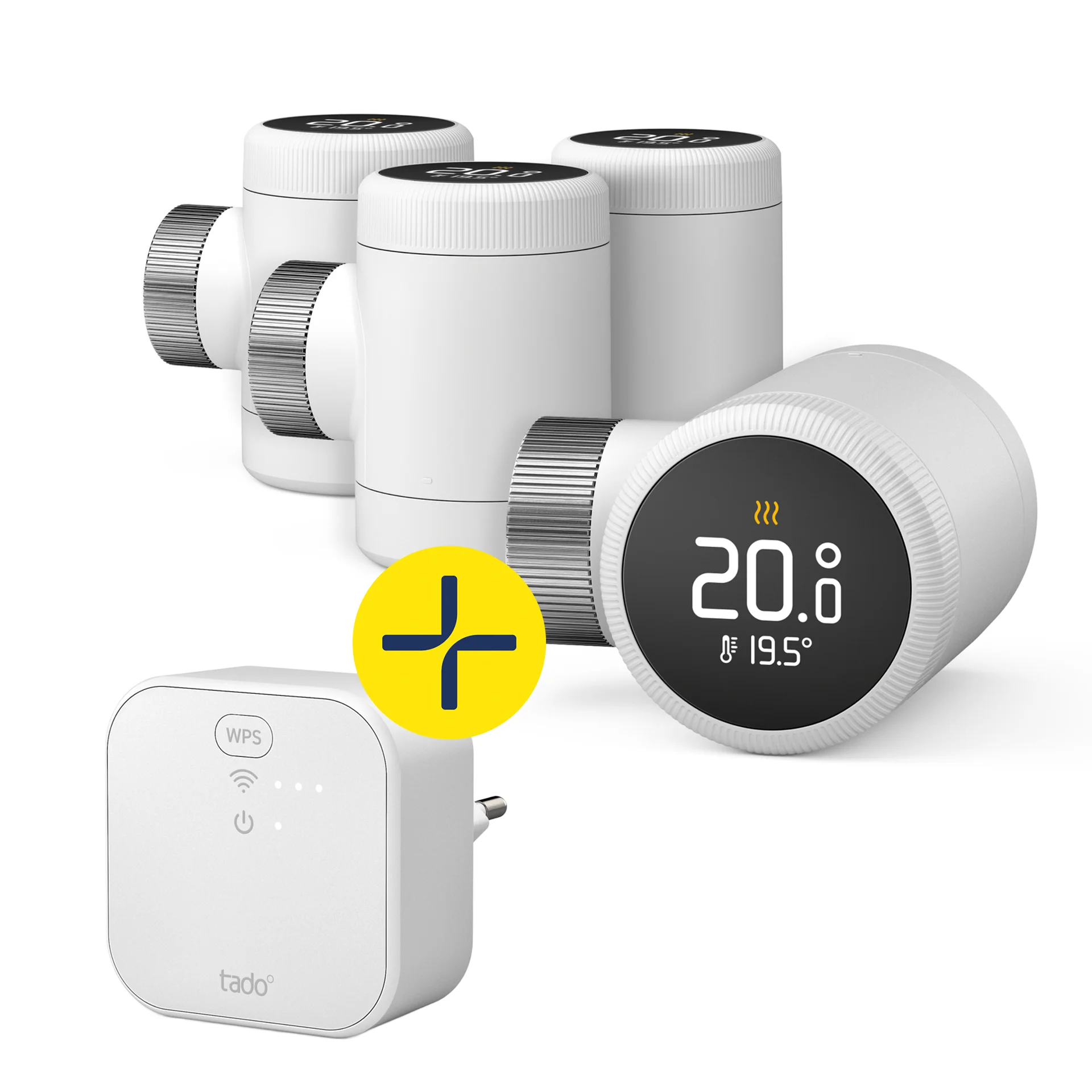 tado  Bridge   Smartes Heizkoerper Thermostat  4er Set   Quattro Pack  Heizkoerperthermostate Heizungssteuerung