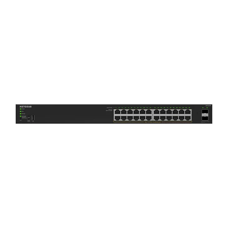 NETGEAR GS324TPv2 Managed L2 L3 Gigabit Ethernet  10 100 1000  Power over Ethernet  PoE  1U Schwarz Switches