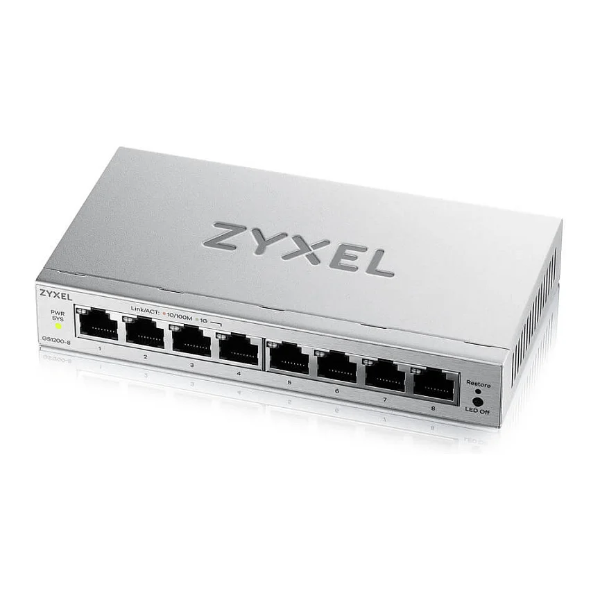 Zyxel GS1200 8V3 Managed L2 Gigabit Ethernet  10 100 1000  Desktop Grau Switches