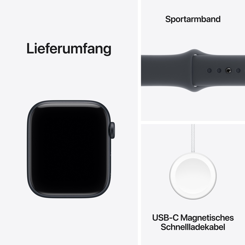 Apple Watch SE 3 Aluminium 44mm Mitternacht  Sportarmband mitternacht  S M Smartwatches & Fitnesstracker