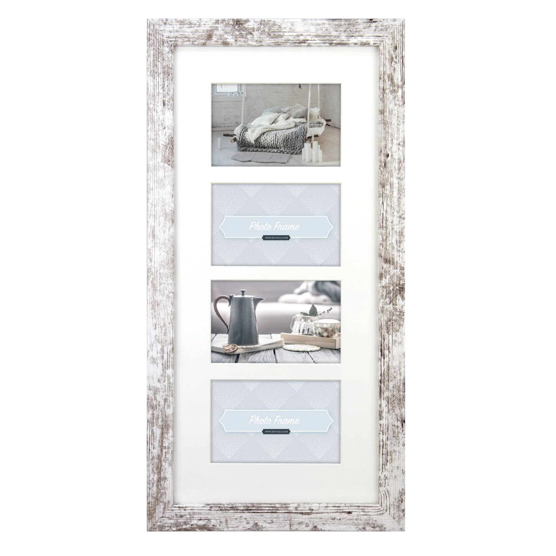 ZEP Nelson 6 weiss braun 4x10x15 Holz Bilderrahmen 4Q V24106