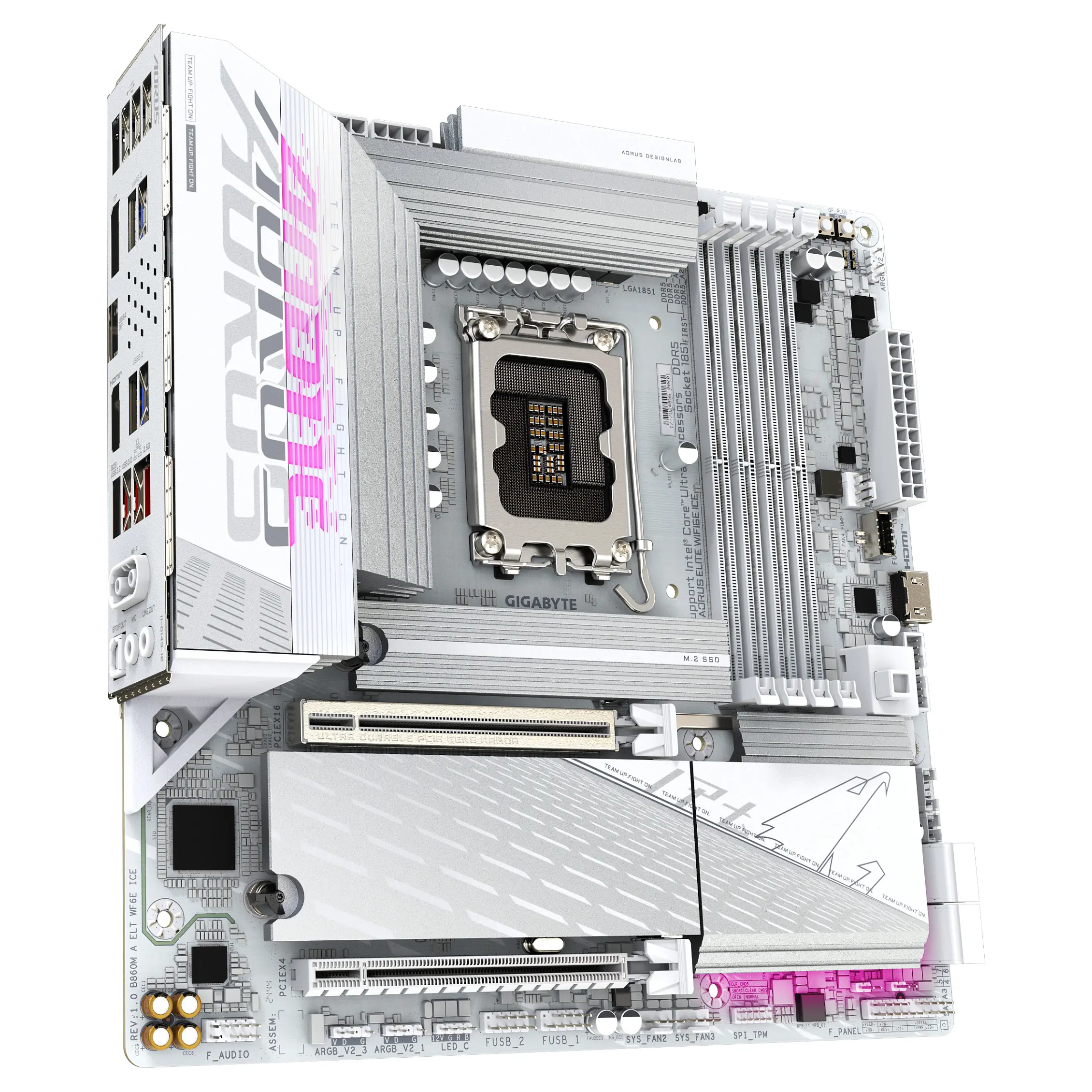 GIGABYTE B860M AORUS ELITE WF6E ICE Mainboard   Intel Core Ultra CPUs  12 1 2 1 Phasen VRM  bis zu 9200MHz DDR5  1xPCIe 5 0   2xPCIe 4 0 M 2  2 5 GbE LAN  WIFI 6E  USB 4 PC-Zubehoer
