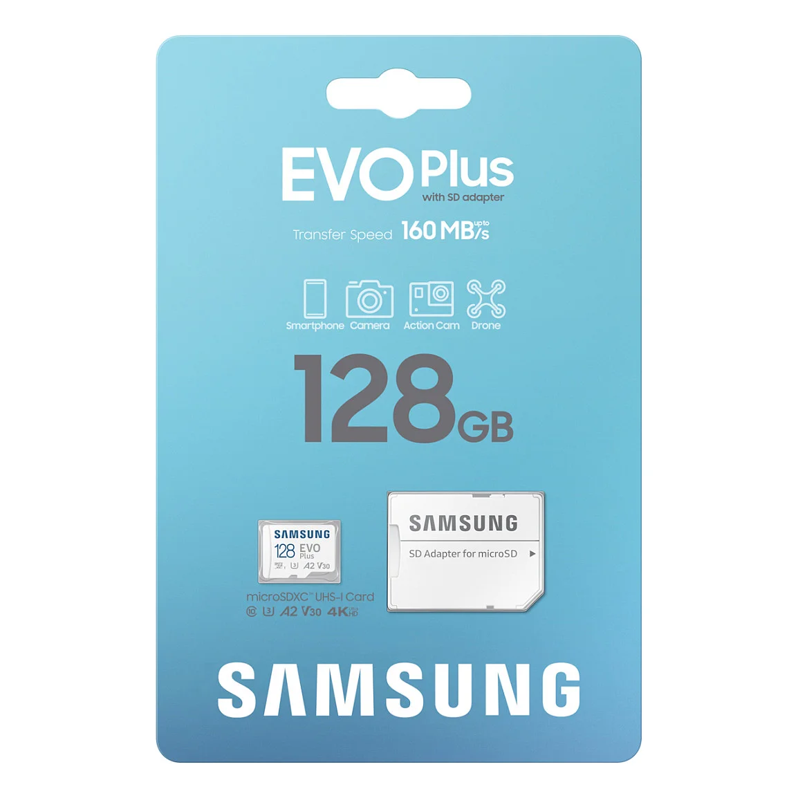 Samsung EVO Plus microSD Speicherkarte  2024   inkl  SD Adapter    128 GB Speichermedien