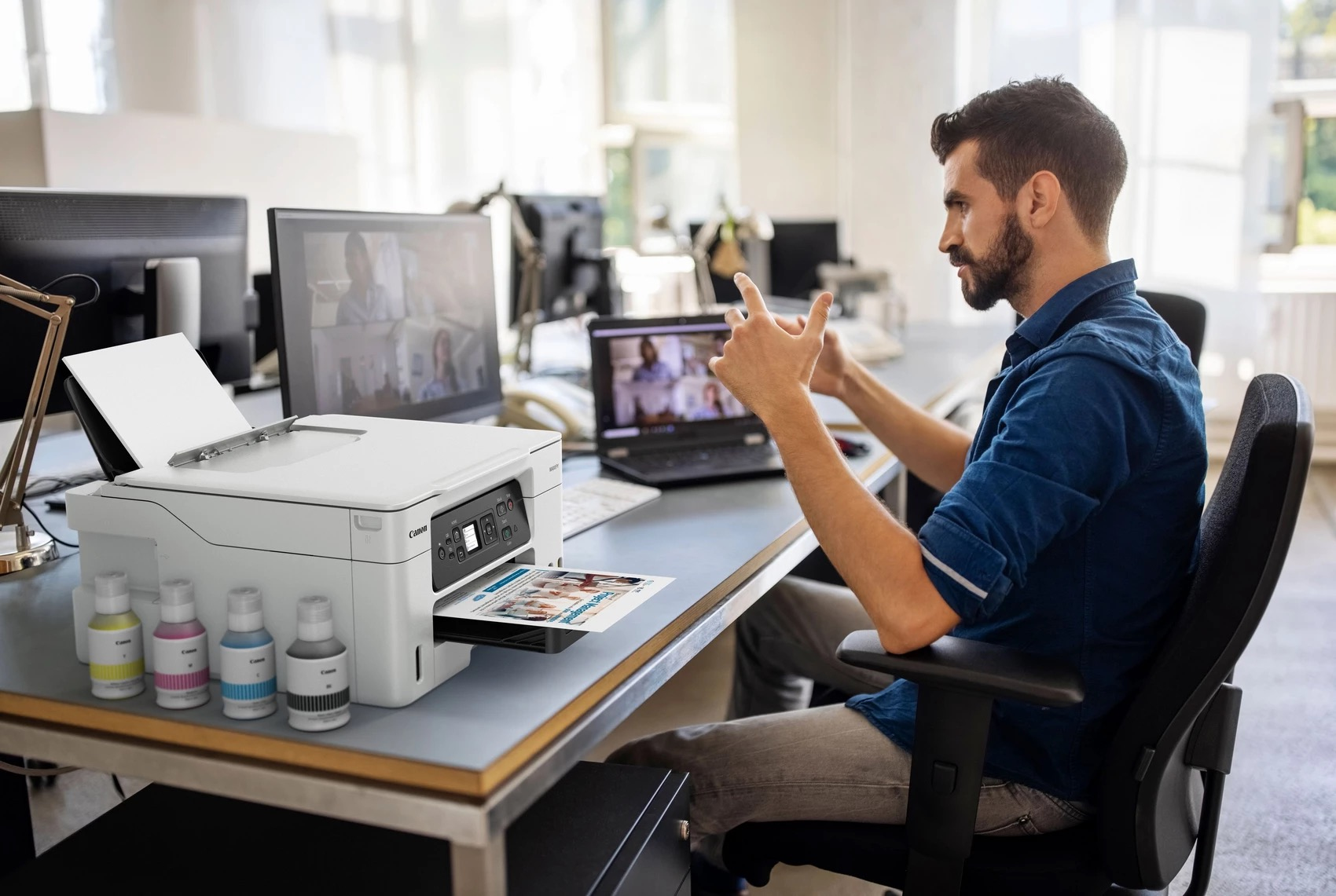 Canon T MAXIFY GX3050 Tinte Multifunktionssystem 3in1 A4 WLAN Duplex Drucker & Scanner