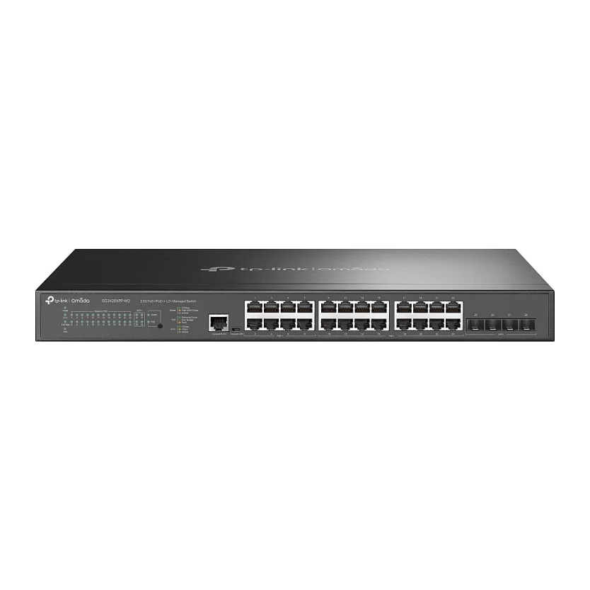 TP Link Omada SG3428XPP M2 Netzwerk Switch Managed L2  2 5G Ethernet  100 1000 2500  Power over Ethernet  PoE  1U Schwarz Switches