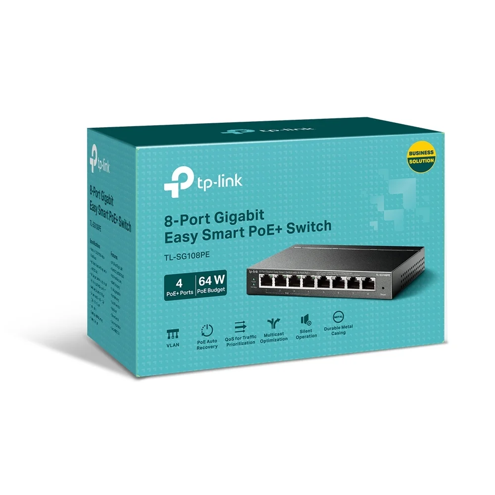 TP Link TL SG108PE 8 Port Switch   8 Ports   Gigabit Ethernet   PoE   Desktop Switches