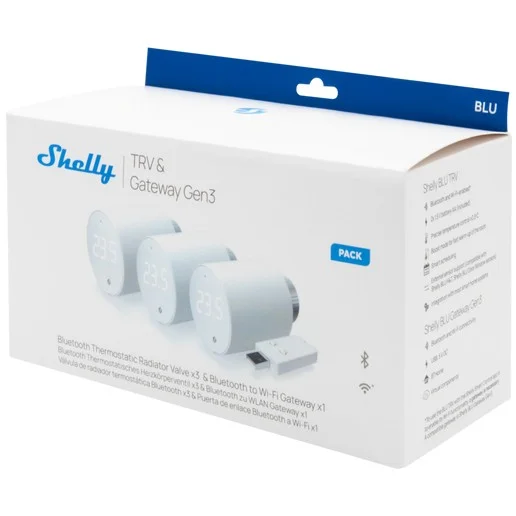 Shelly Plug   Play Heizkoerperthermostat Set   3x Blu TRV   Blu Gateway Gen3   Smart Home Heizkoerperthermostate