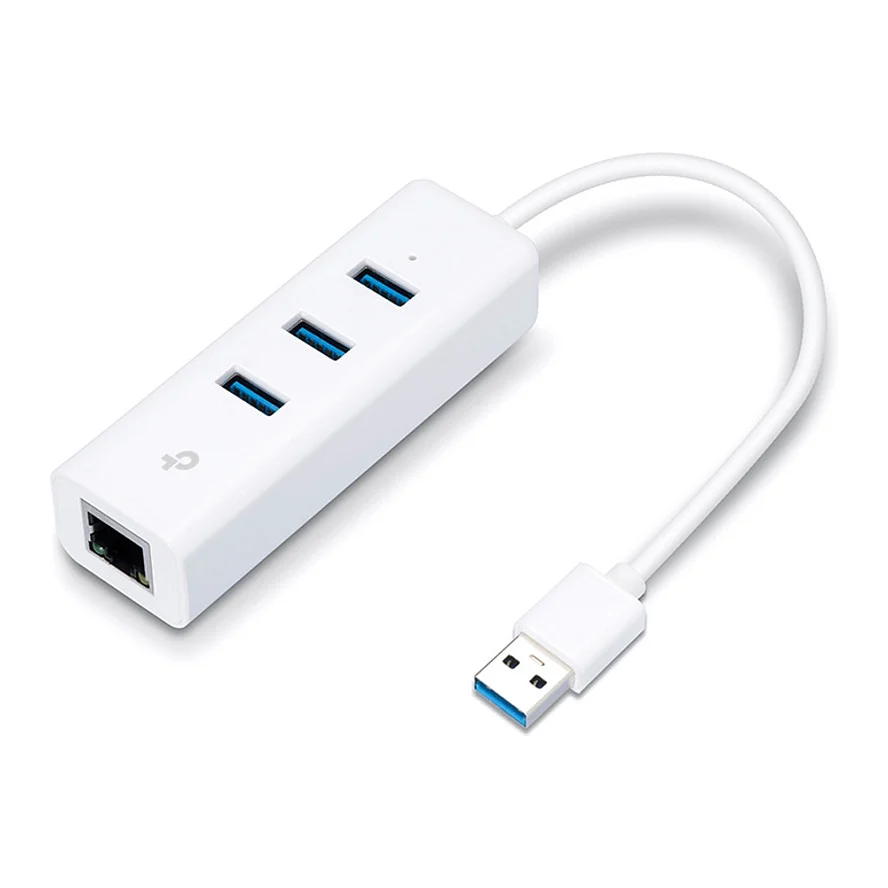 TP Link 3 Port USB3 0 Hub   Gigabit Ethernet Adapter Switches