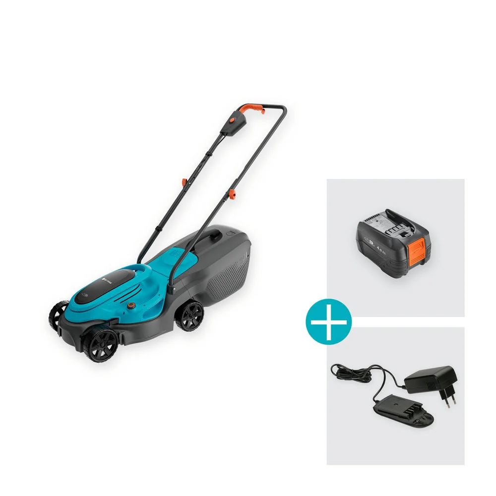 GARDENA Akku Rasenmaeher EasyMax 32 18V P4A Ready To Use Set 14634 20 Gartenmaschinen