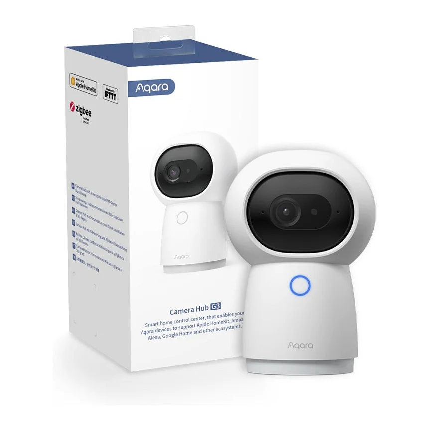 Aqara 2K Sicherheitstuer Kamera Hub G3 AI Gesichts  und Gestenerkennung  360  Ueberwachungskameras