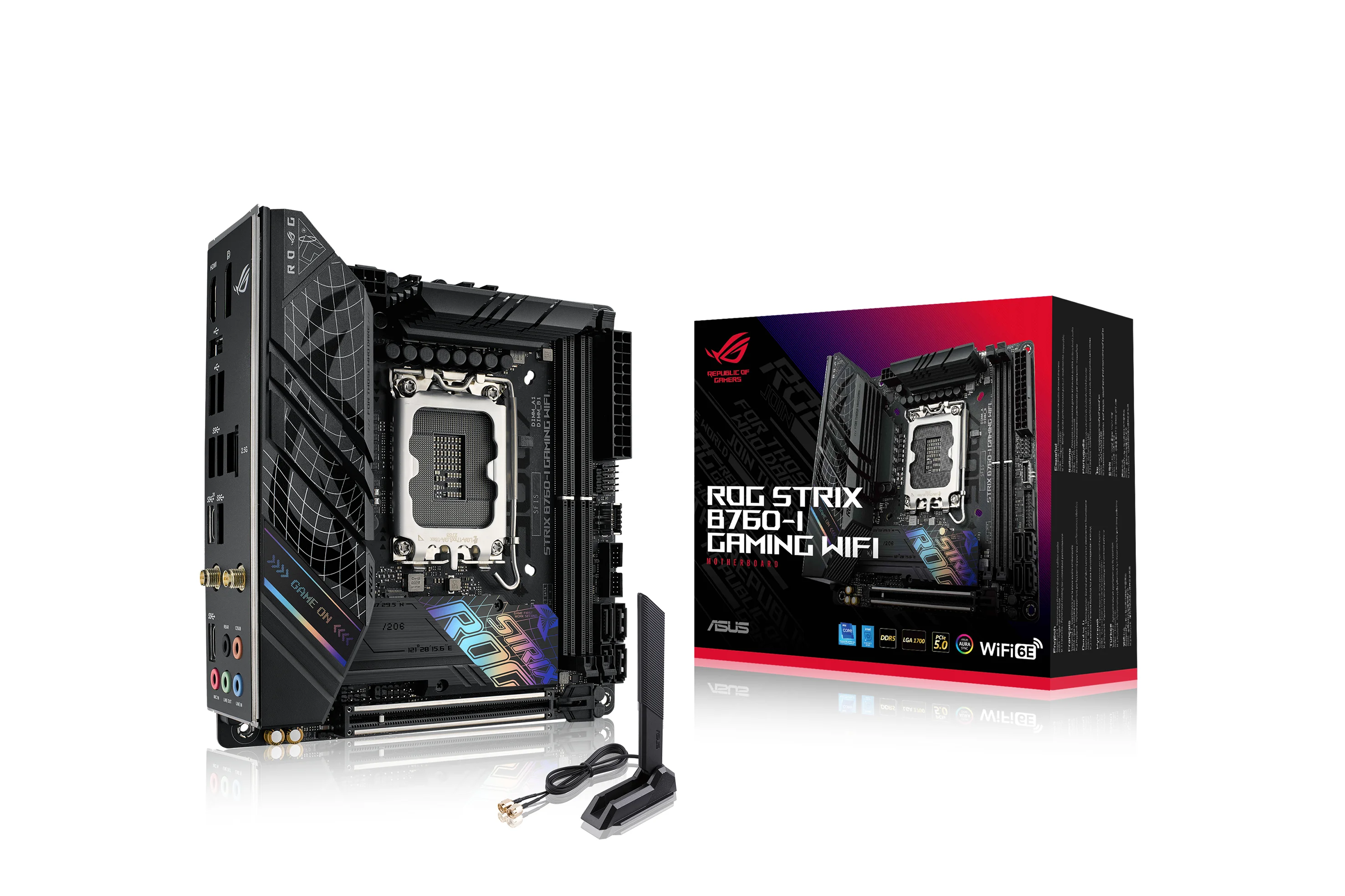 ASUS 1700 MB ROG STRIX B760 I GAMING WIFI DDR5 ITX PC-Zubehoer