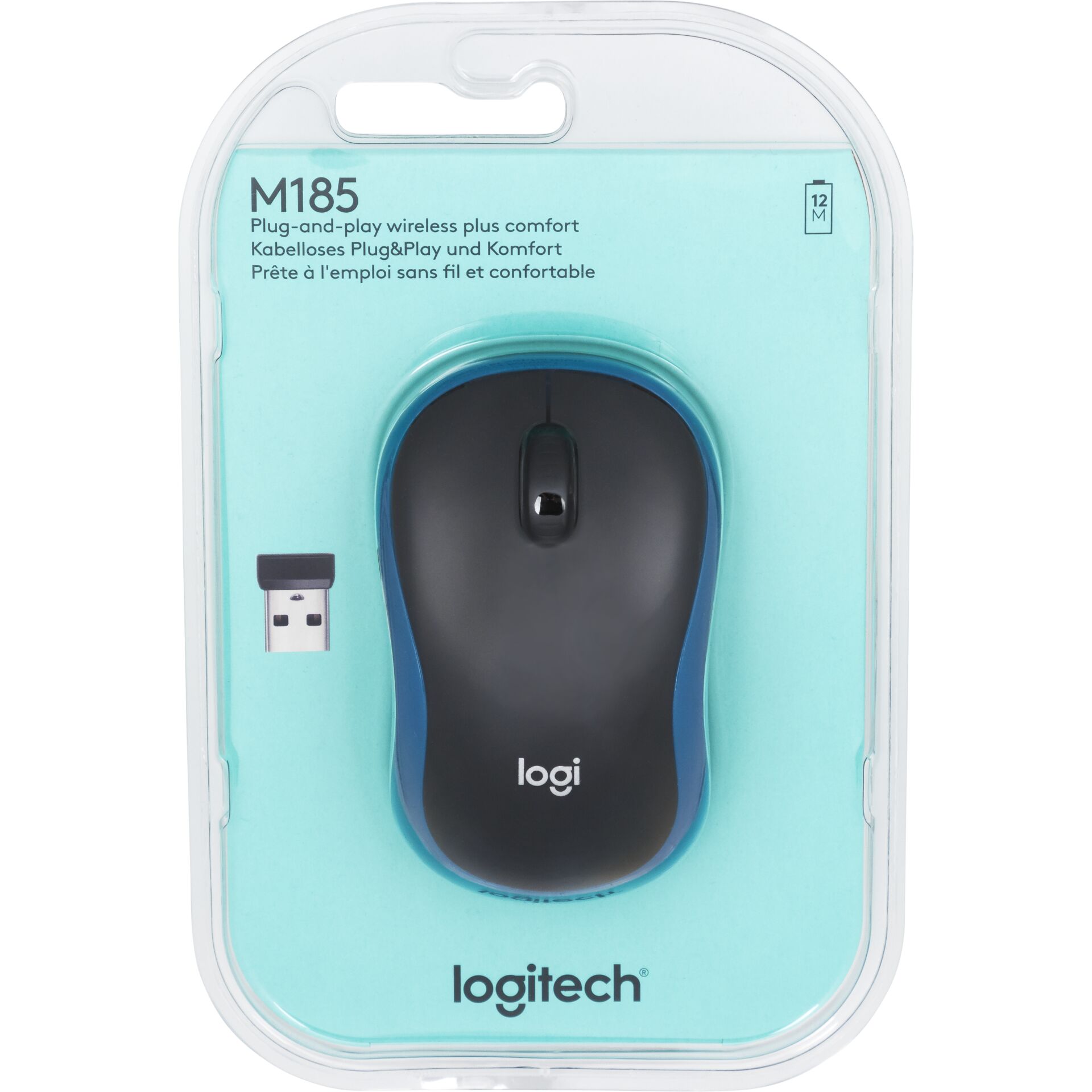 Logitech M185 Wireless blue Tastaturen & Maeuse