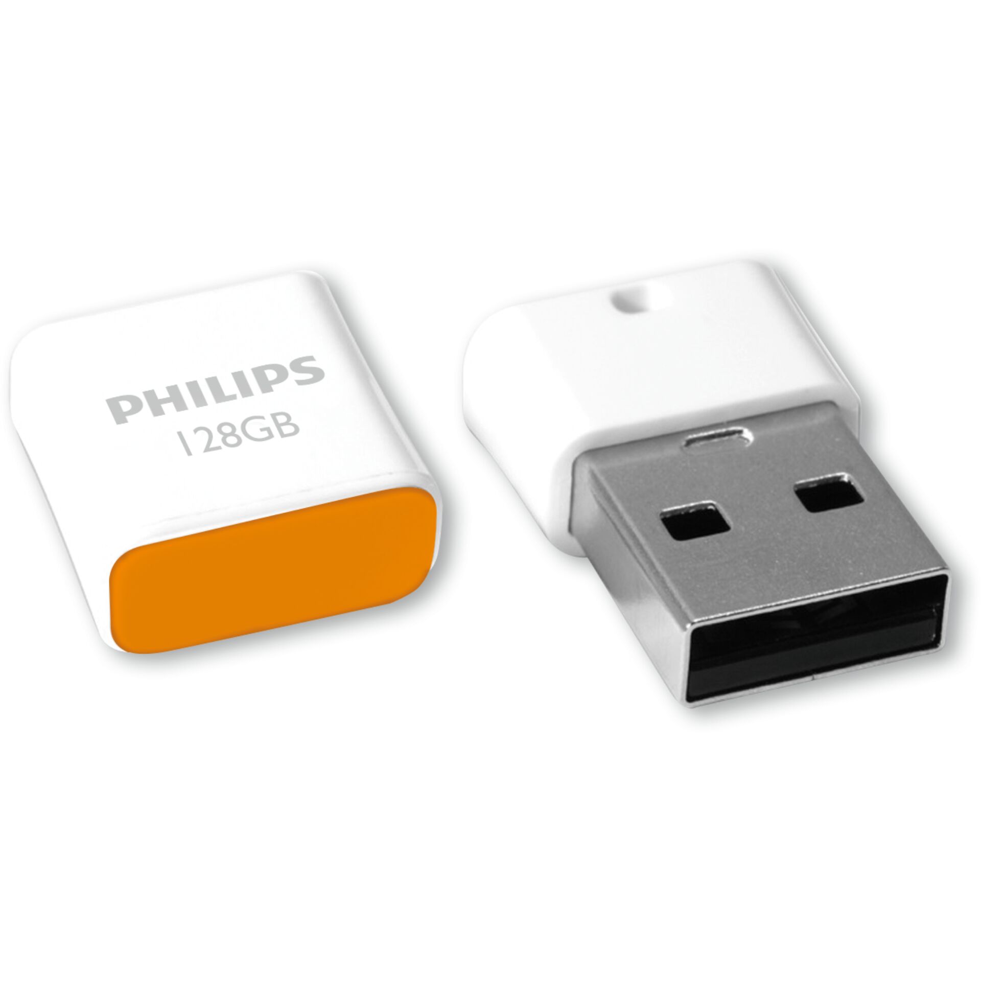Philips Pico USB Stick 128 GB USB Typ A 2 0 Orange  Weiss Speichermedien