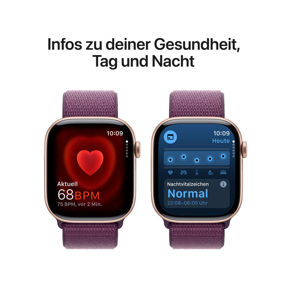 Apple Watch Series 10 Cellular Alu 46mm  Rosegold  Sport Loop pflaume Smartwatches & Fitnesstracker