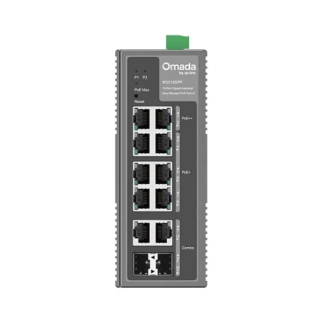 TP Link Omada IES210GPP Netzwerk Switch Managed Gigabit Ethernet  10 100 1000  Power over Ethernet  PoE  DIN rail Grau Switches