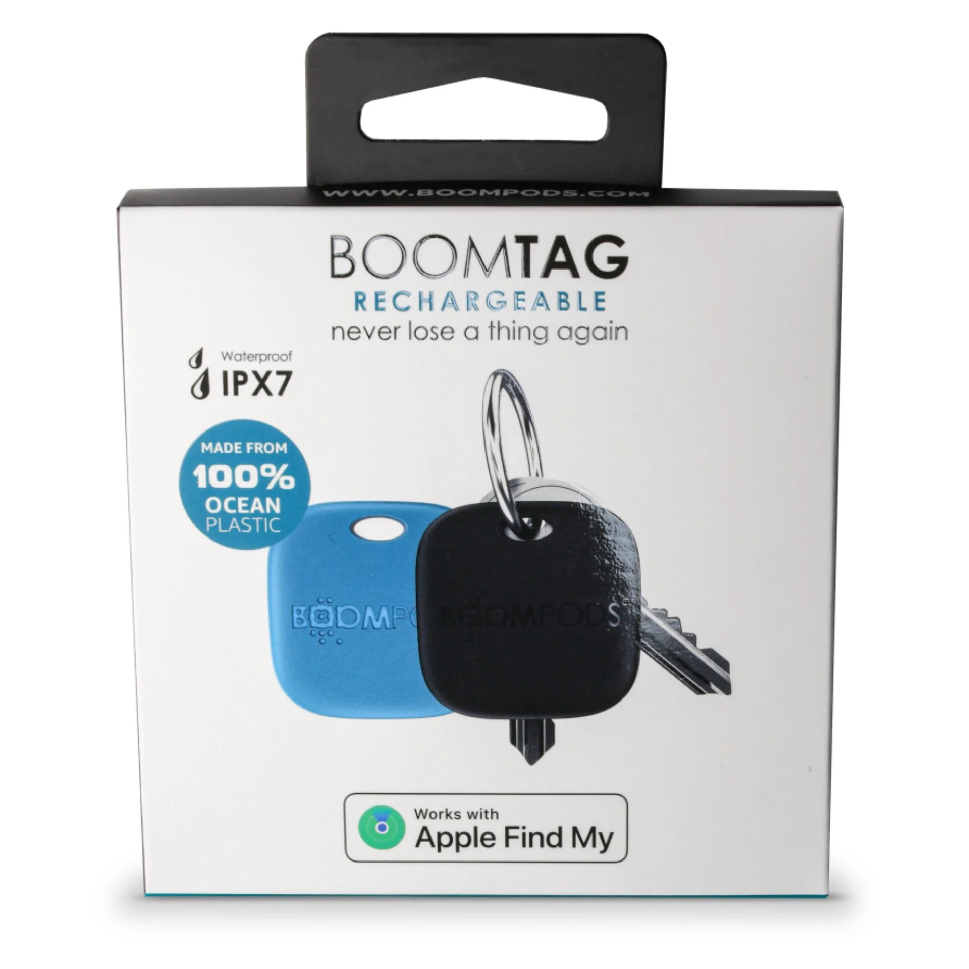 Boompods Boomtag Rechargeable Duo Pack Blue   Black Smart Home Zubehoer